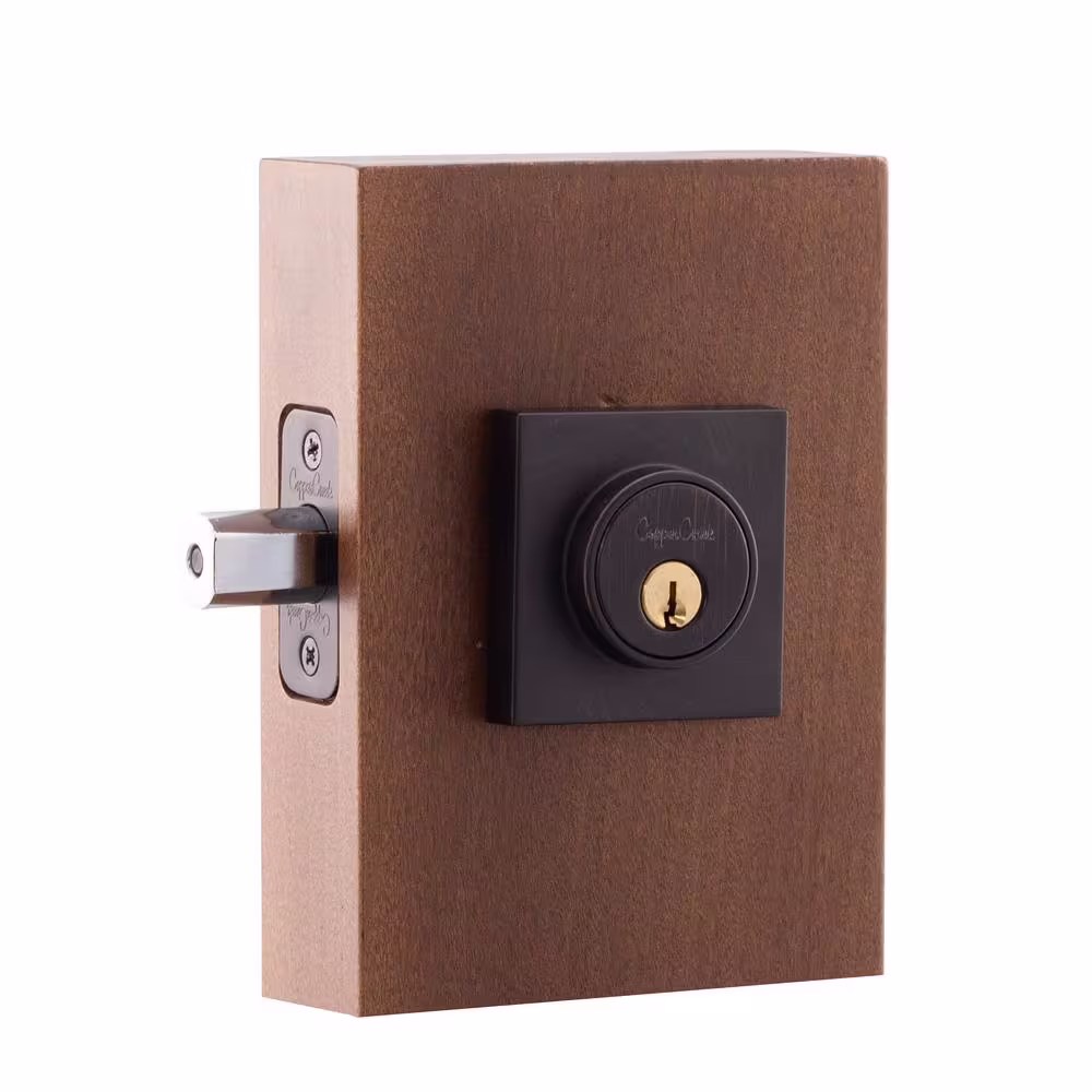 Copper Creek Comtemporary Square Single Cylinder Tuscan Bronze Deadbolt
