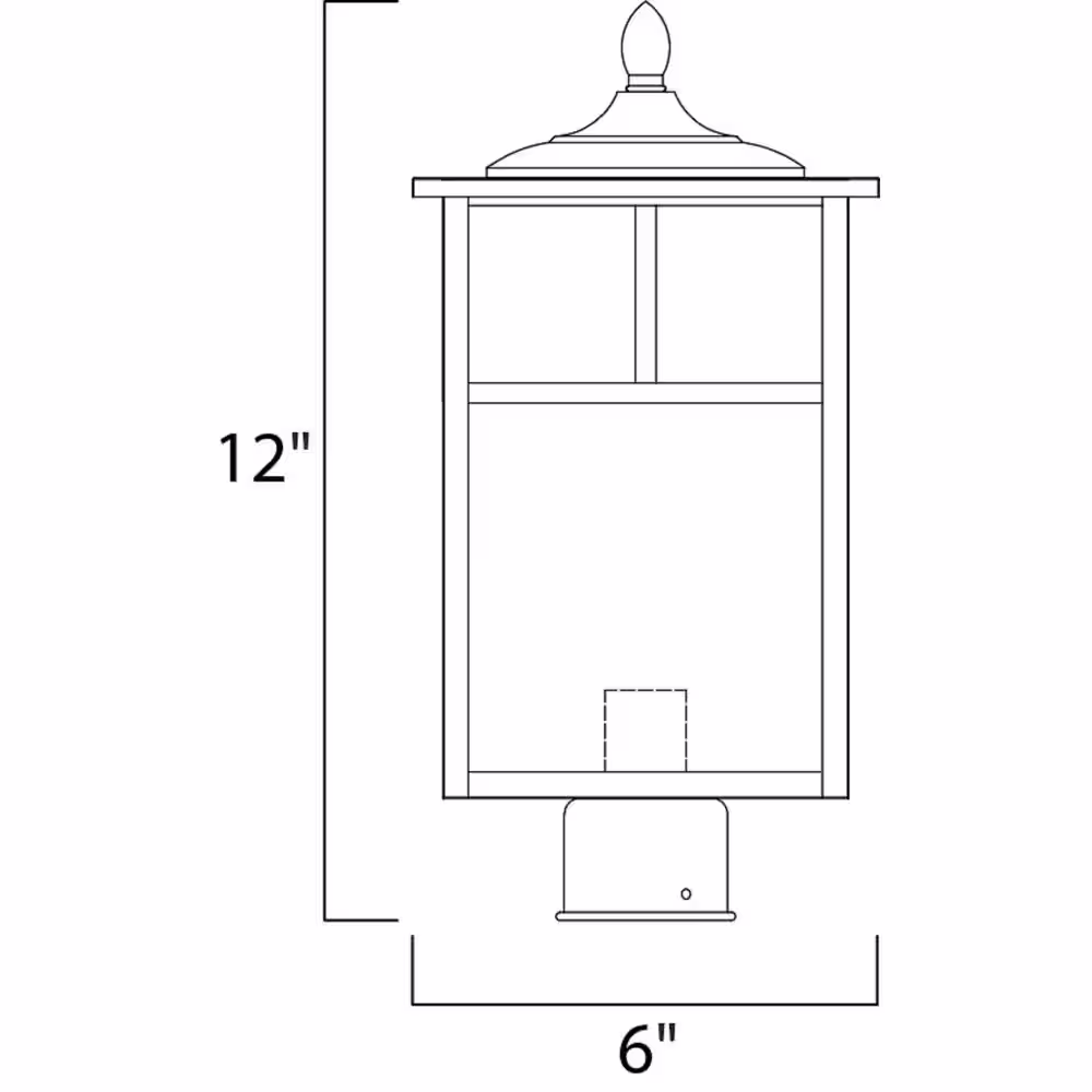 Maxim Lighting Coldwater 6 in. Wide 1-Light Outdoor Black Post Light