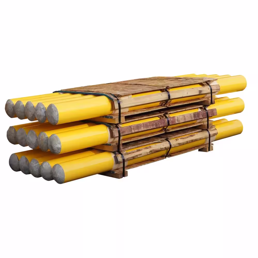 None 7 ft. x 6 in. Yellow Concrete Powder Coated On-Diameter 16-Gauge Bollard (5 Per Pallet)