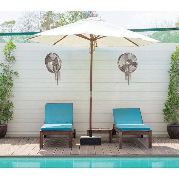 MINKA-AIRE Anywhere 15 in. Indoor/Outdoor Brushed Nickel Wall Mount Fan