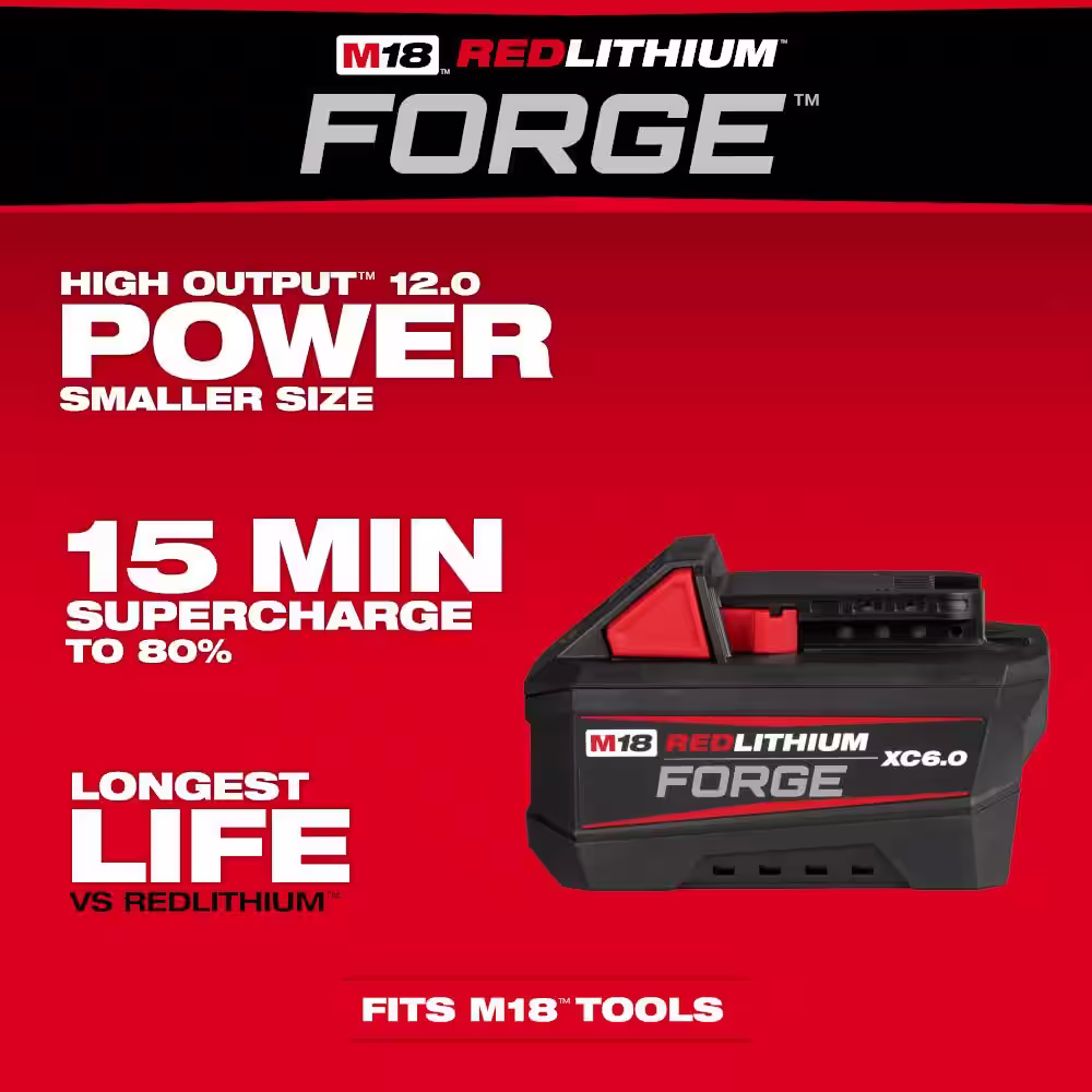 Milwaukee M18 18V 6.0Ah Lithium-Ion HIGH OUTPUT Starter Kit with REDLITHIUM FORGE Battery and Rapid Charger (4-Pack)