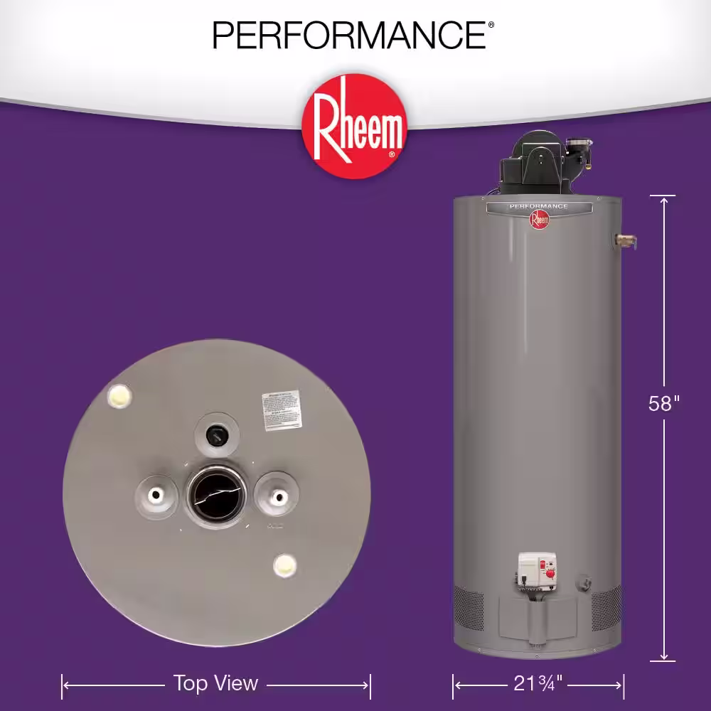 Rheem Performance 50 Gal. Tall 6-Year 42,000 BTU Power Vent Liquid Propane Water Heater