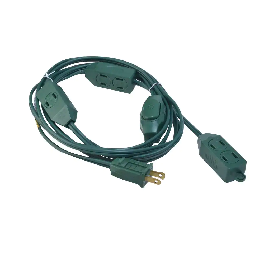 Woods 12 ft. Multi-Outlet (9) Indoor Extension Cord, Green