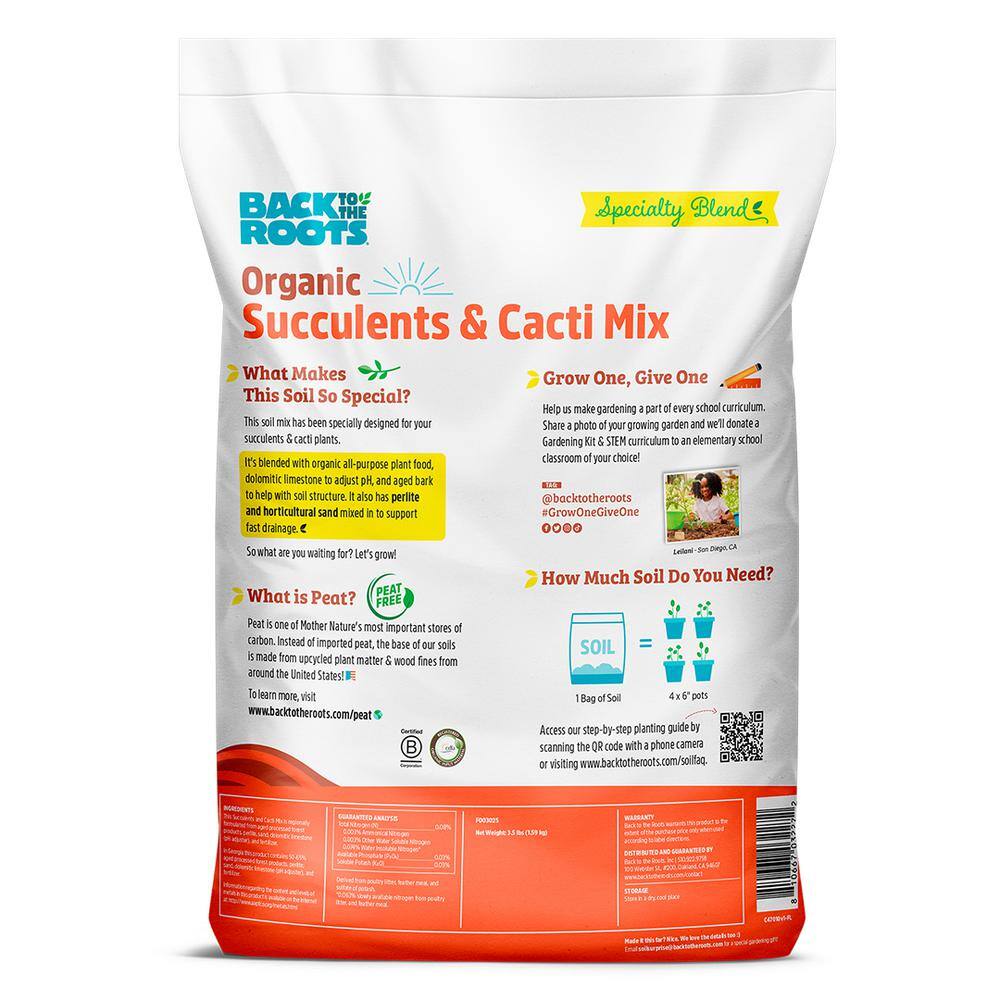 Back to the Roots 6-Quart Organic Succulent Mix Soil (8-pack)