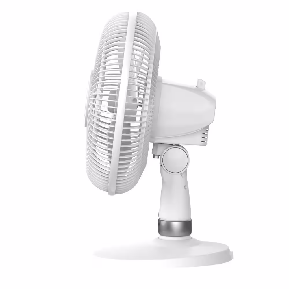 Lasko 12 in. Oscillating 3-Speed White Performance Table Fan with Tilt-Fan Head