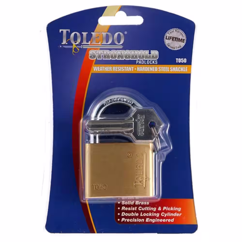 TOLEDO 50 mm Brass Keyed Padlock