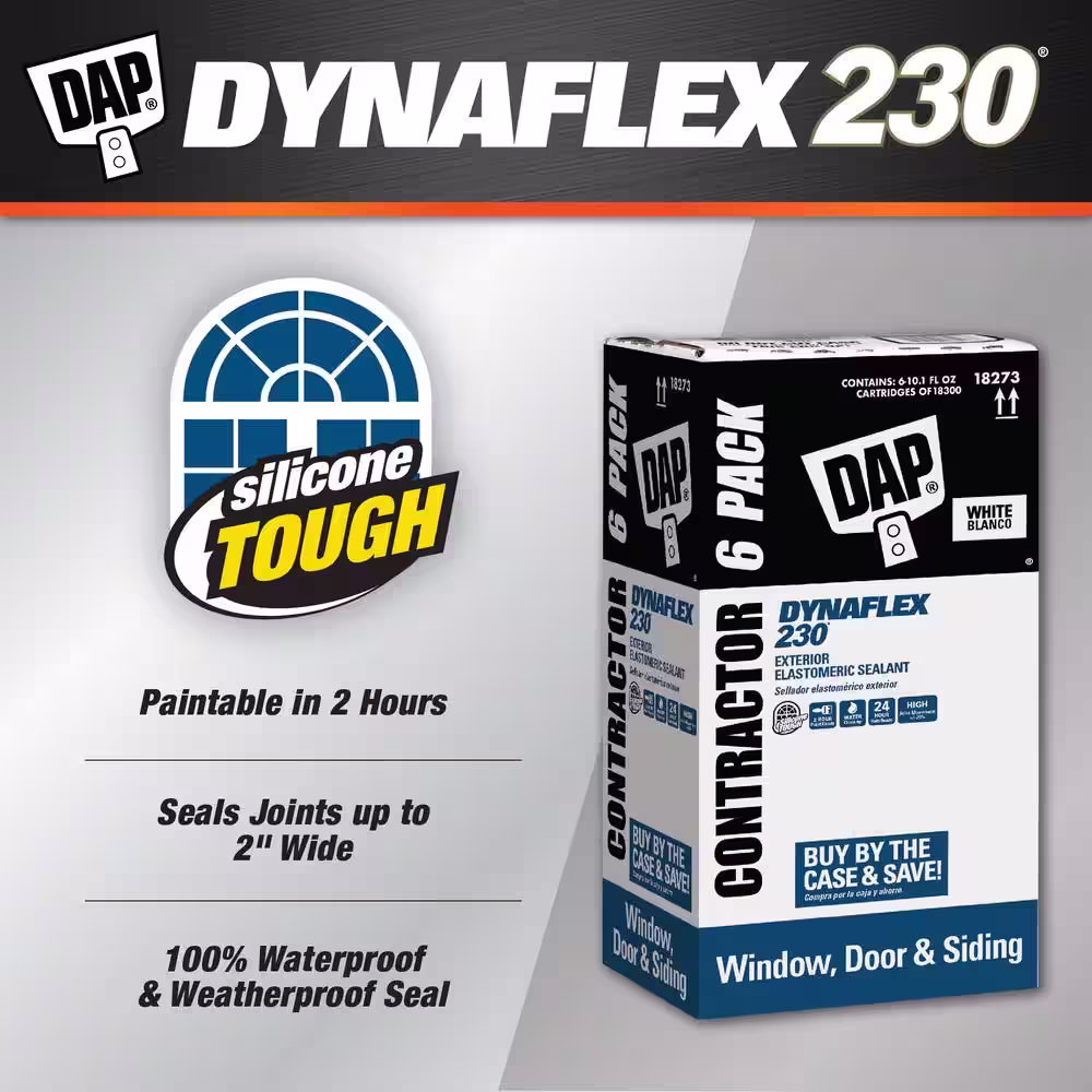 DAP DynaFlex Gutter and Narrow Seam 4.5oz White Advanced Elastomeric Waterproof Sealant (6-Pack)