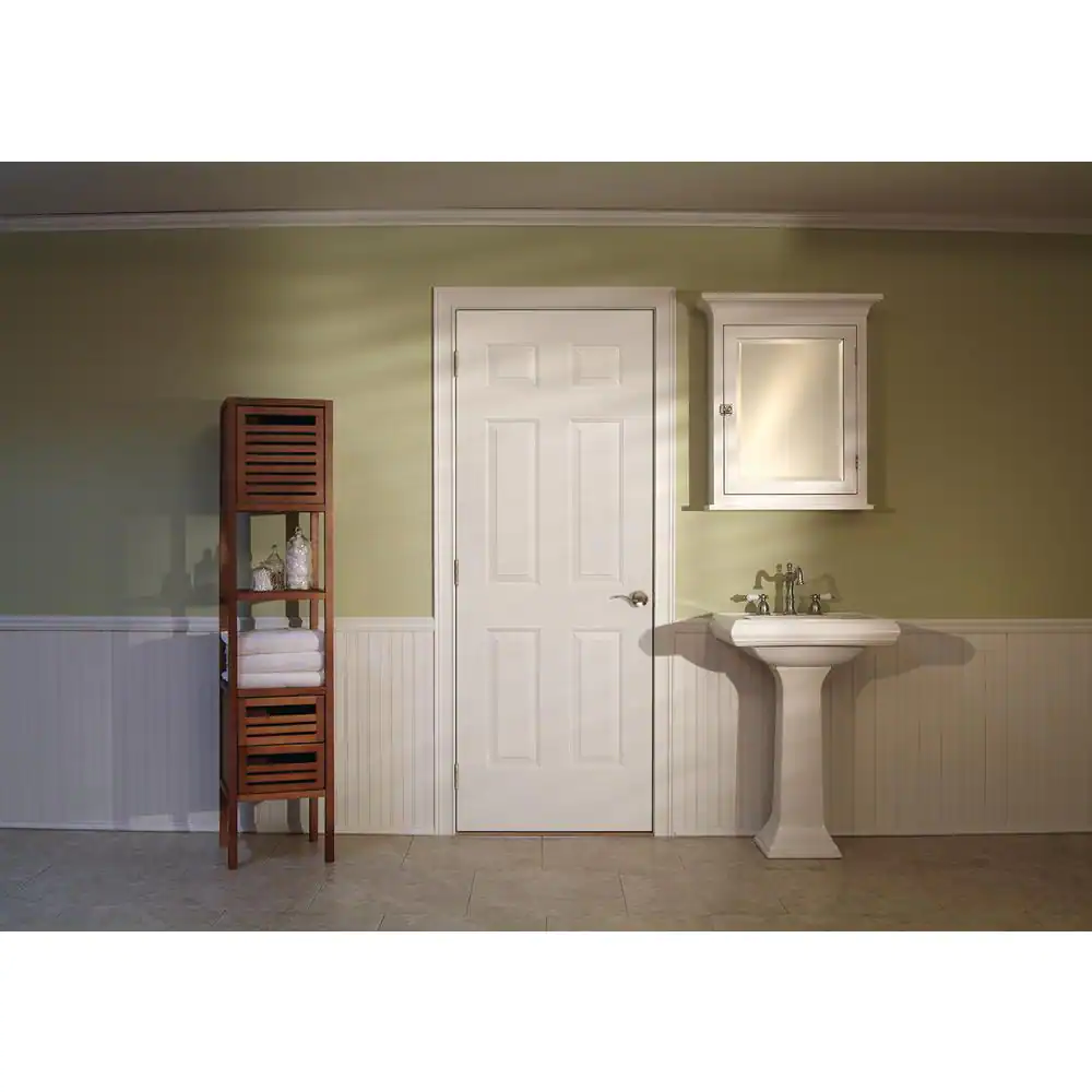 JELD-WEN 30 in. x 80 in. 6 Panel Colonist Primed Textured Solid Core Molded Composite MDF Interior Door Slab