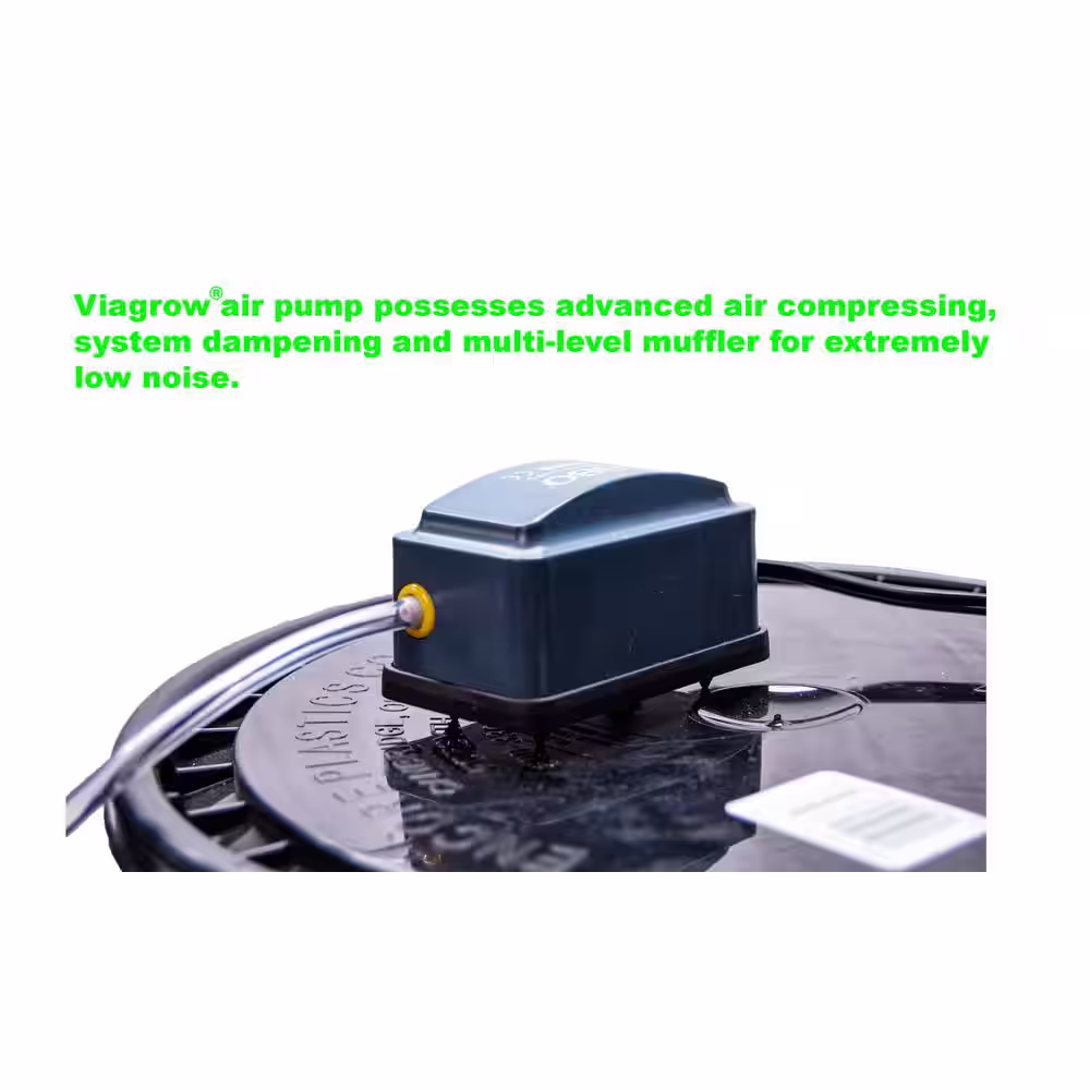 Viagrow 0.003 HP Single Valve Air Pump Kit with Air Stone and Check Valves