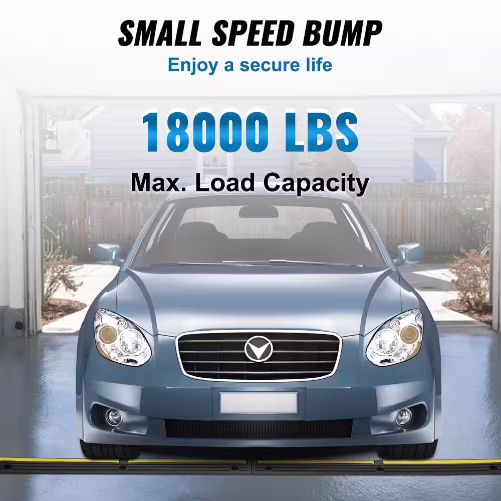 None 4PCS Floor Cable Protector Ramp 3.28 ft. 1 Channel Rubber Speed Bump 18000lbs. Load Wire Cover for Garage Garden Outdoor