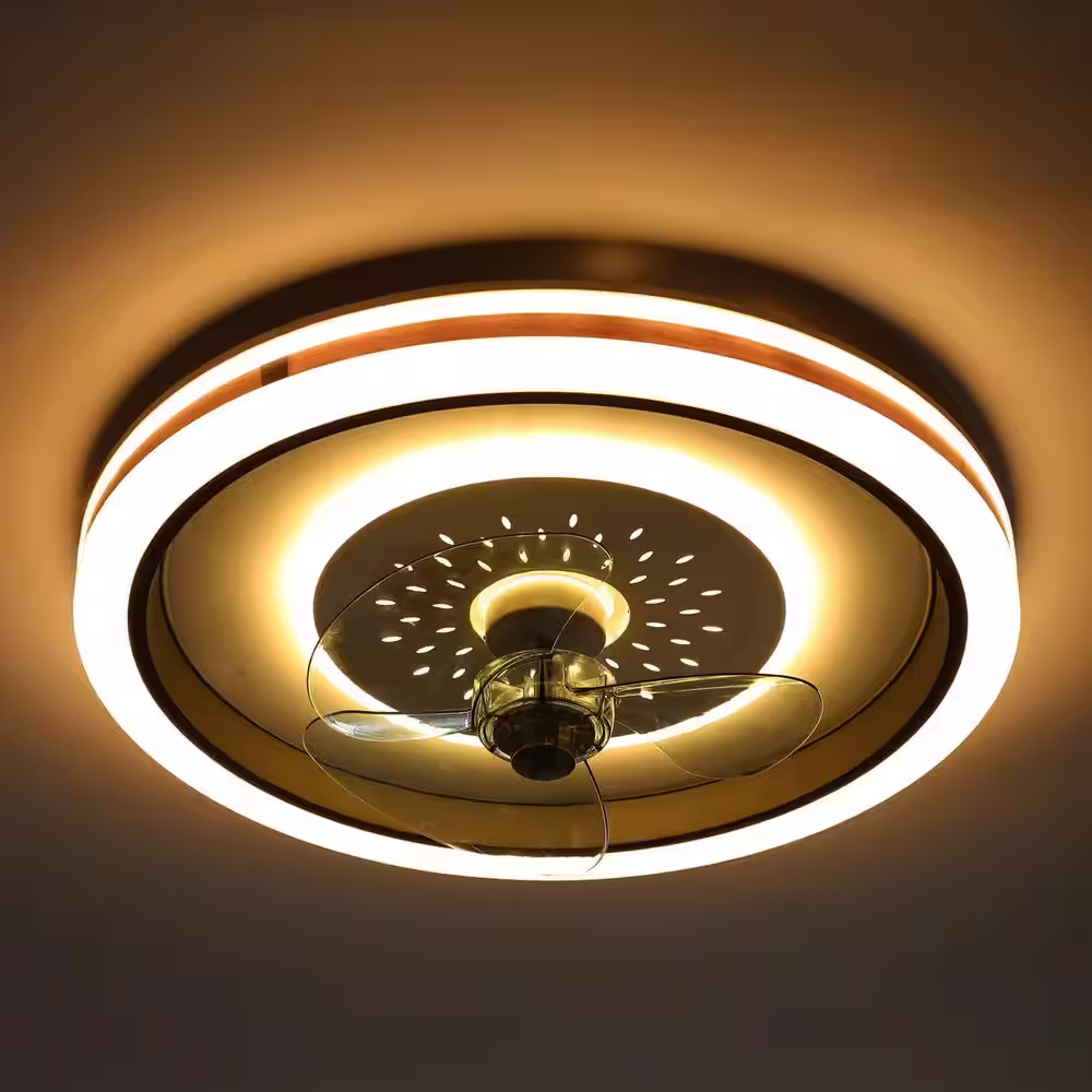 Oaks Aura Simonetta 19 in. Smart App Remote Dual Control Flush Mount Ceiling Fan with Light, Low Profile Ceiling Fan with Remote