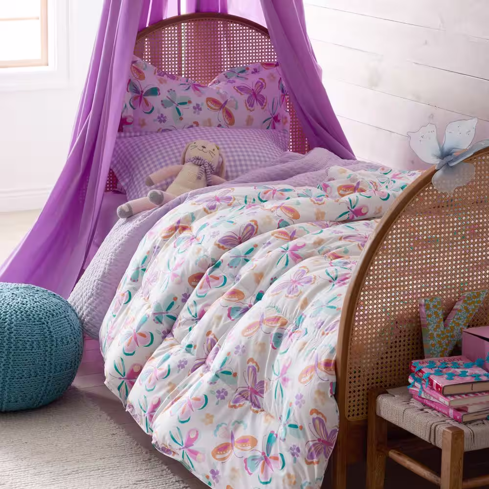 The Company Store Butterflies Organic Cotton Percale Multi Cotton Standard Pillowcases (Set of 2)