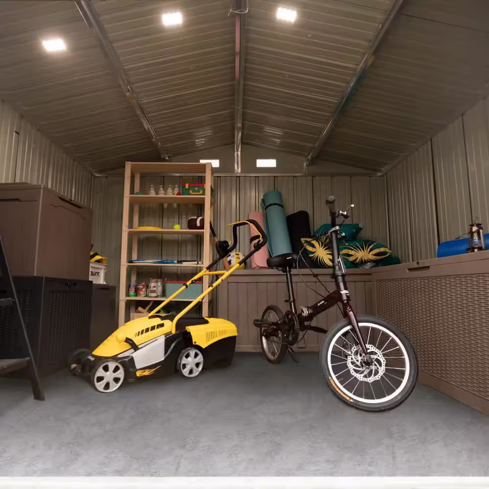 Patiowell 10 ft. W x 10 ft. D Metal Storage Shed for Outdoor, Steel Yard Shed with Design of Lockable Door (99 sq. ft.)