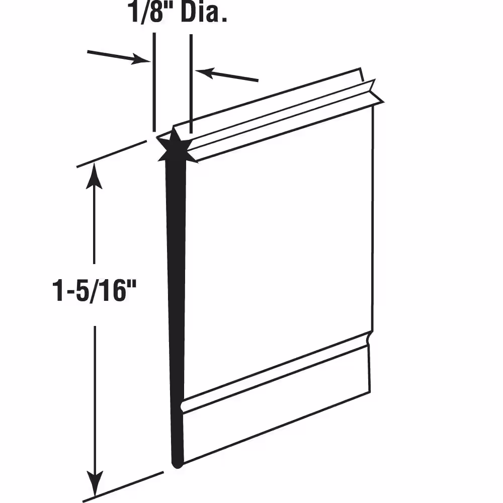 Prime-Line Shower Door Bottom Sweep, Star Insert shape, 1-5/16 in. wide, 36 in.