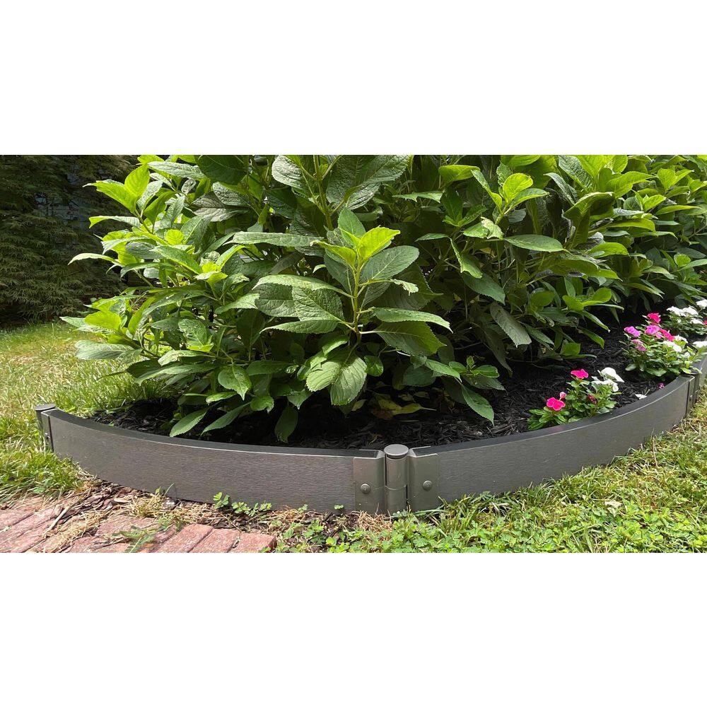 Frame It All 16 ft. Weathered Wood Curved Composite Landscape Edging Kit 2 in. Profile