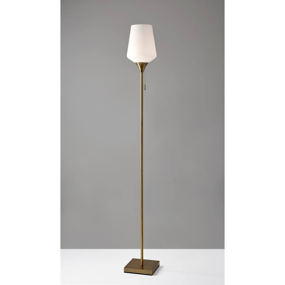 Adesso Roxy 71 in. Antique Brass Floor Lamp