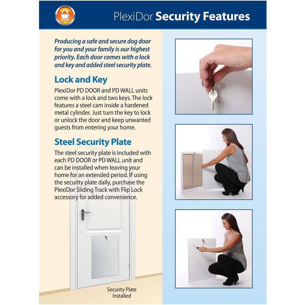 PlexiDor Performance Pet Doors 9 in. x 12 in. Door Mount Silver Medium Dog Door