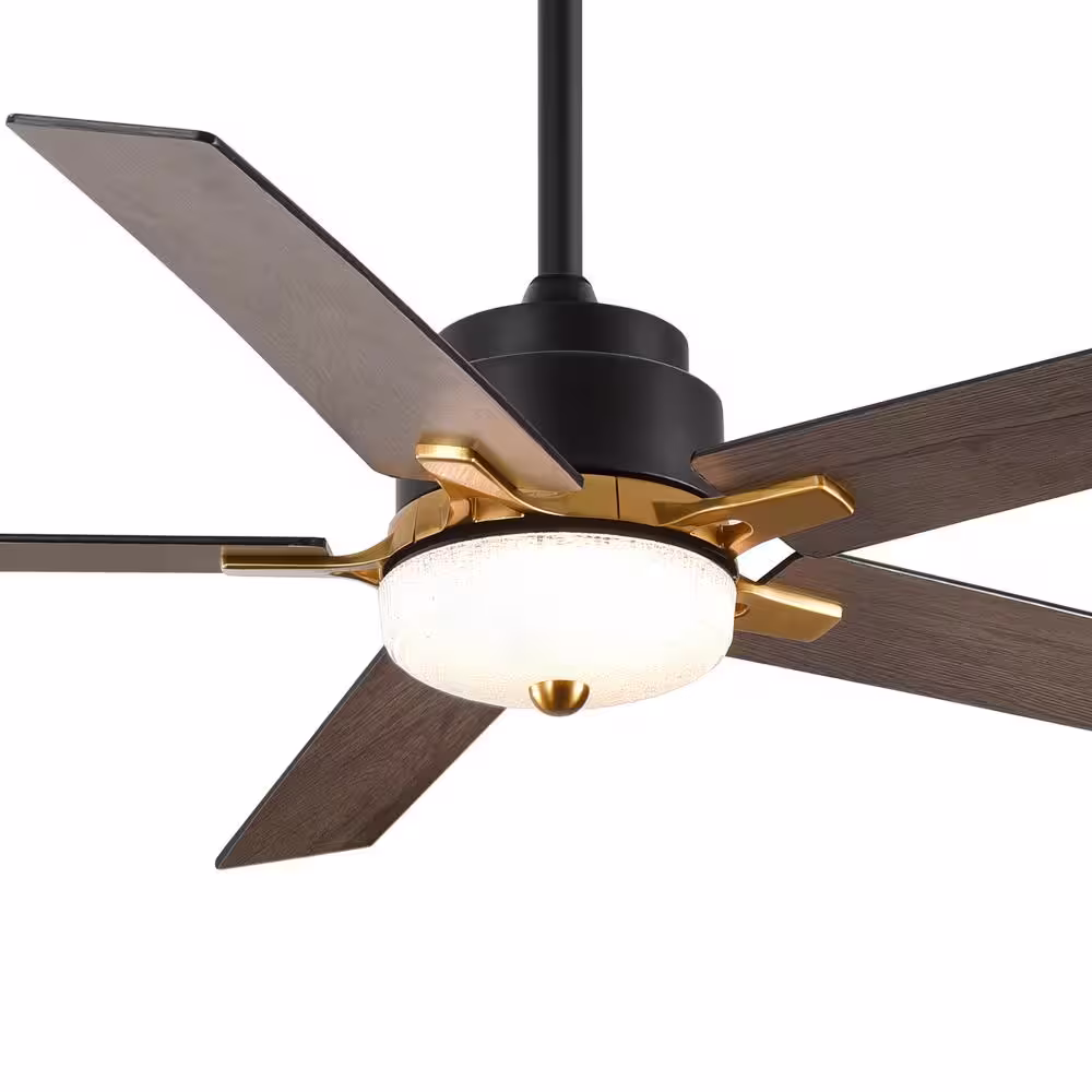 Sky Hog Gerry 52 in. Indoor Integrated LED Black Ceiling Fan with Remote and Light Kit Included