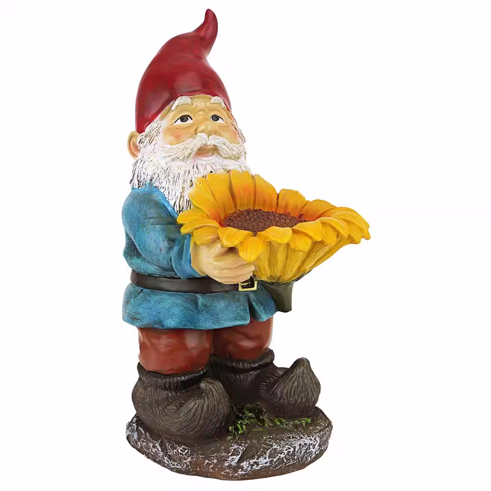 Design Toscano 11.5 in. H Sunflower Sammy Garden Gnome Statue