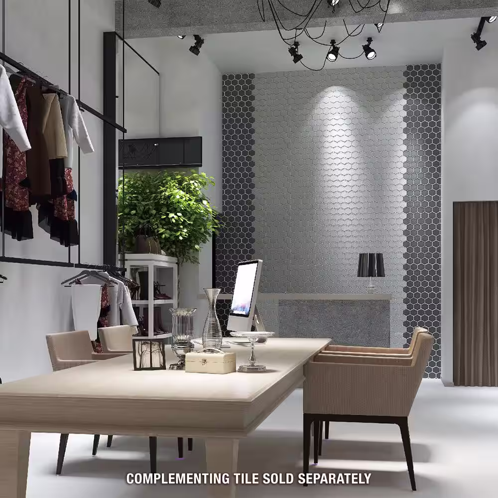 Merola Tile Metro 2 in. Hex Matte Grey 11-1/8 in. x 12-5/8 in. Porcelain Mosaic Tile (10.0 sq. ft./Case)