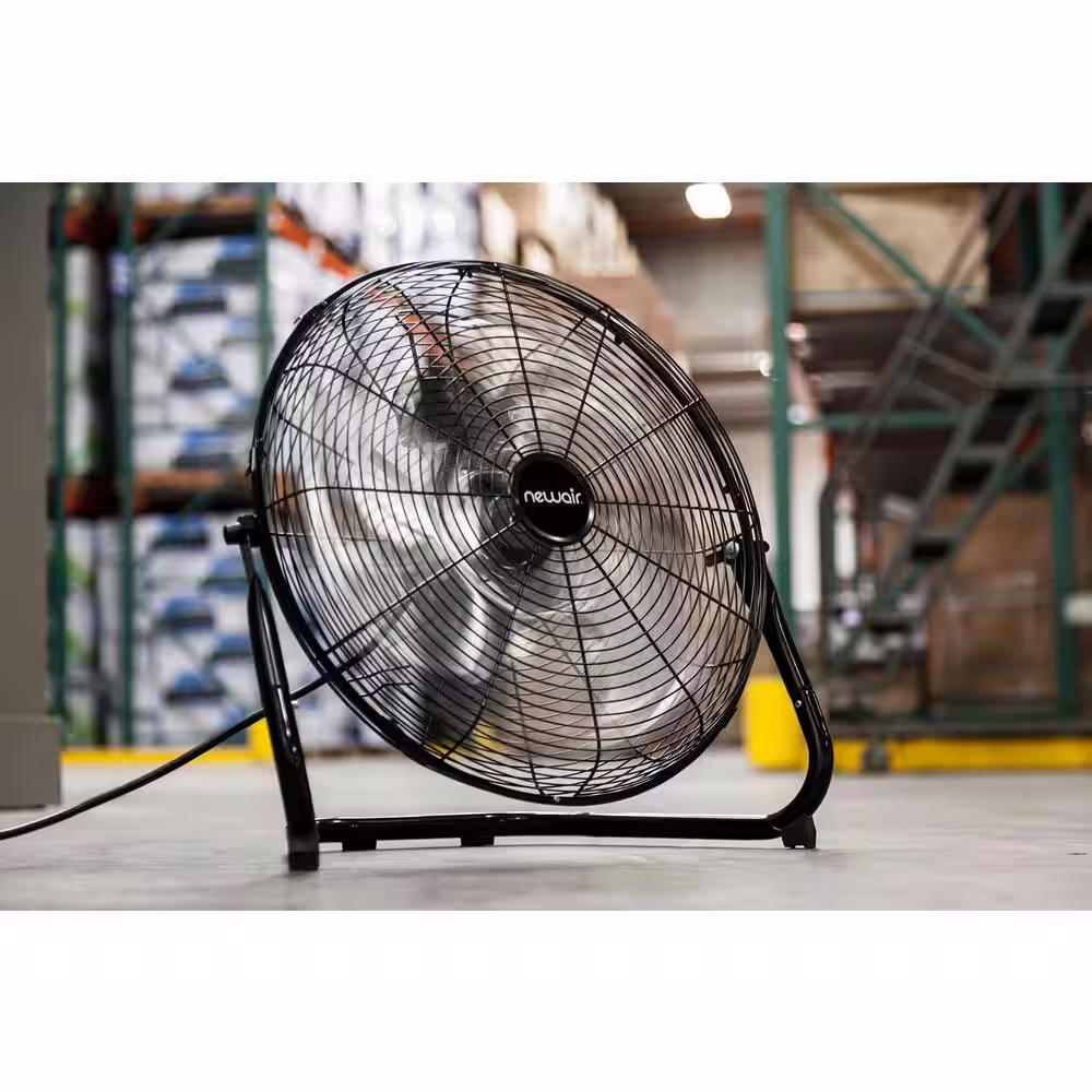 NewAir 18 in. High Velocity Portable Floor Fan with 3 Fan Speeds and Long-Lasting Ball Bearing Motor - Black