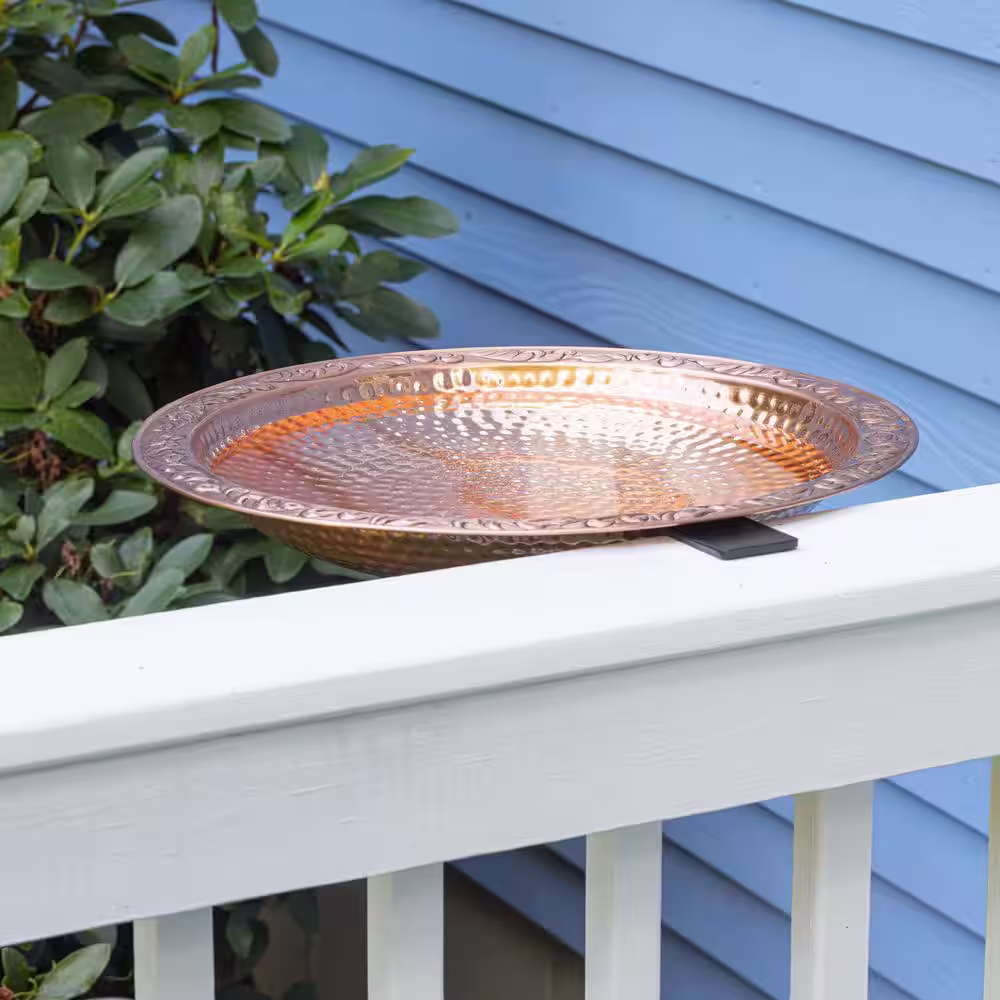 Good Directions 18 in. Pure Copper Deck Mount Birdbath