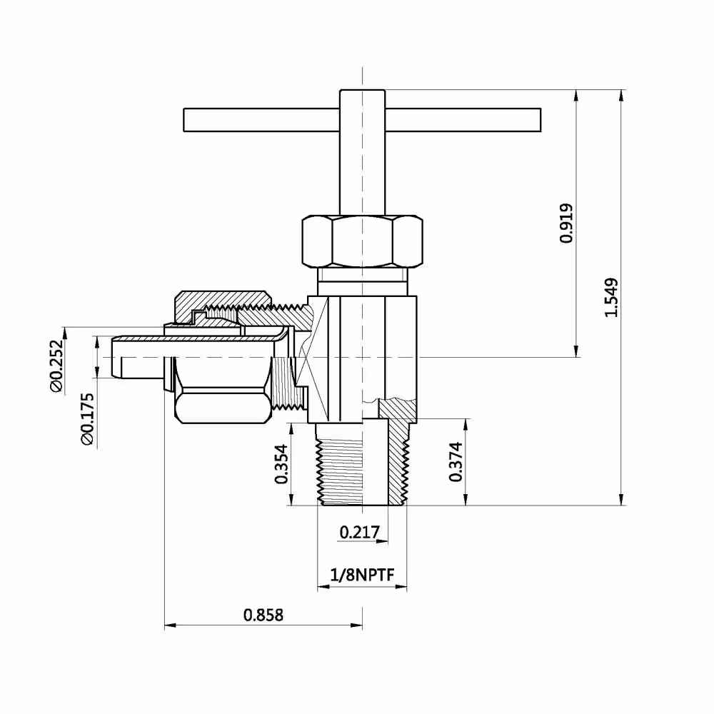 Everbilt 1/4 in. OD Compression x 1/8 in. MIP Brass 90-Degree Elbow Valve Fitting