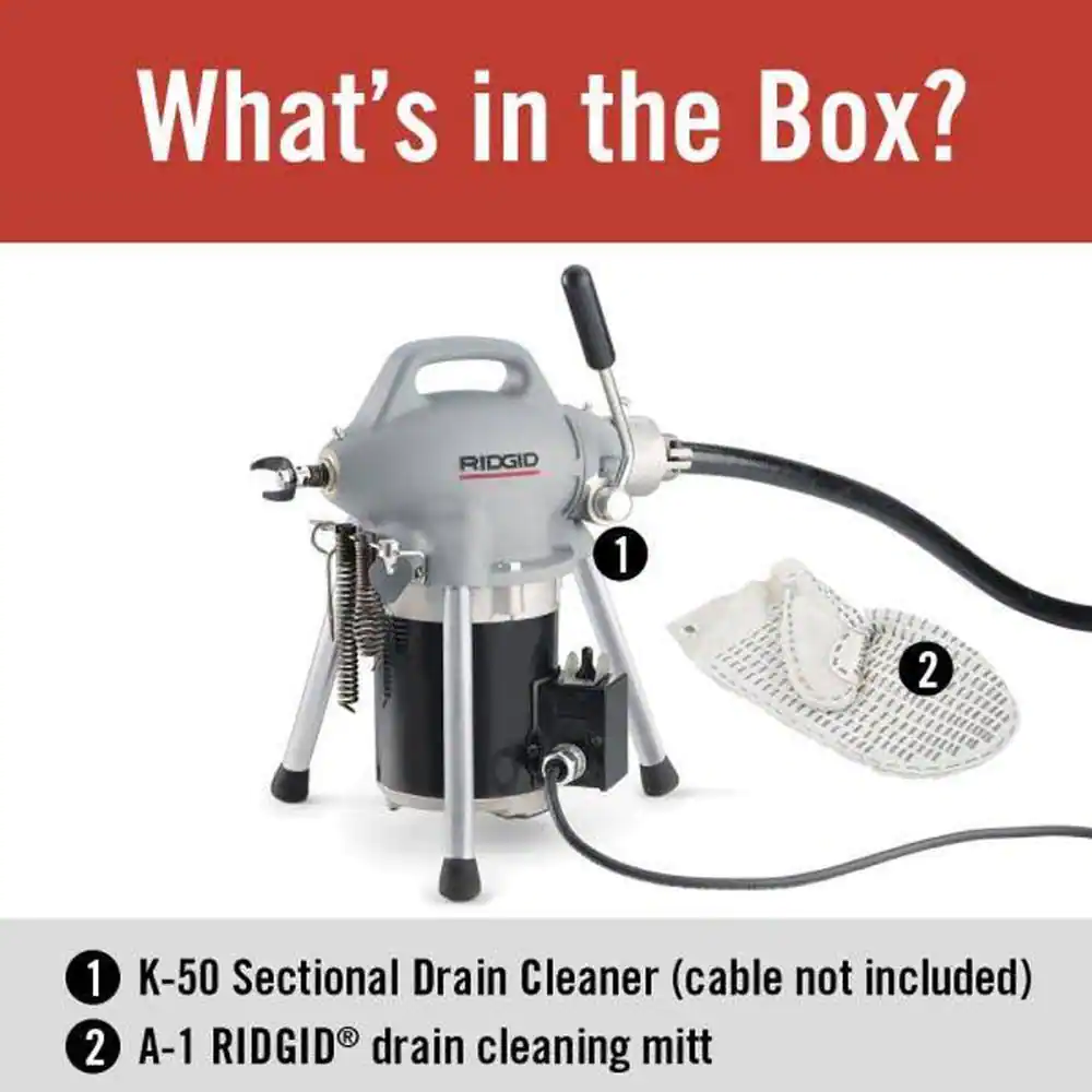 RIDGID 115-Volt K-50 Sectional Drain Cleaner Machine for 1-1/4 in. to 4 in. Drain Lines