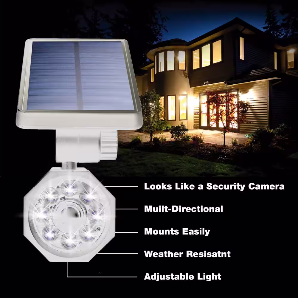 Bell + Howell 4-Watt Solar Powered White Motion Activated Outdoor Integrated LED Bionic Spotlight Flood Light