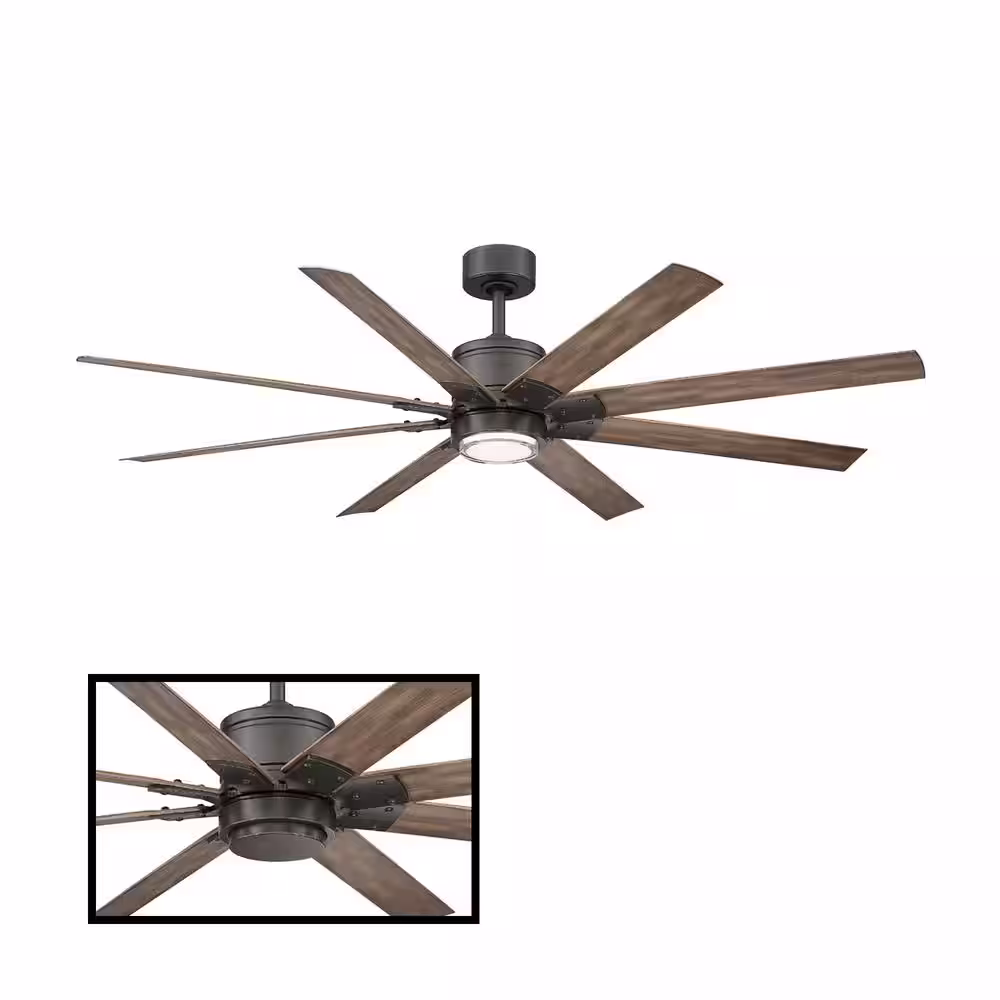 Modern Forms Renegade 52 in. Integrated LED Indoor/Outdoor Oil Rubbed Bronze 8-Blade Smart Ceiling Fan with Light Kit and Remote
