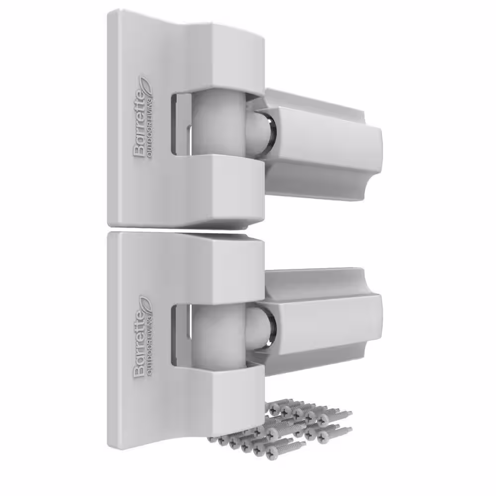 Barrette Outdoor Living 8.937 in. x 5 in. White Heavy-Duty Steel Modern Hinge Wrap