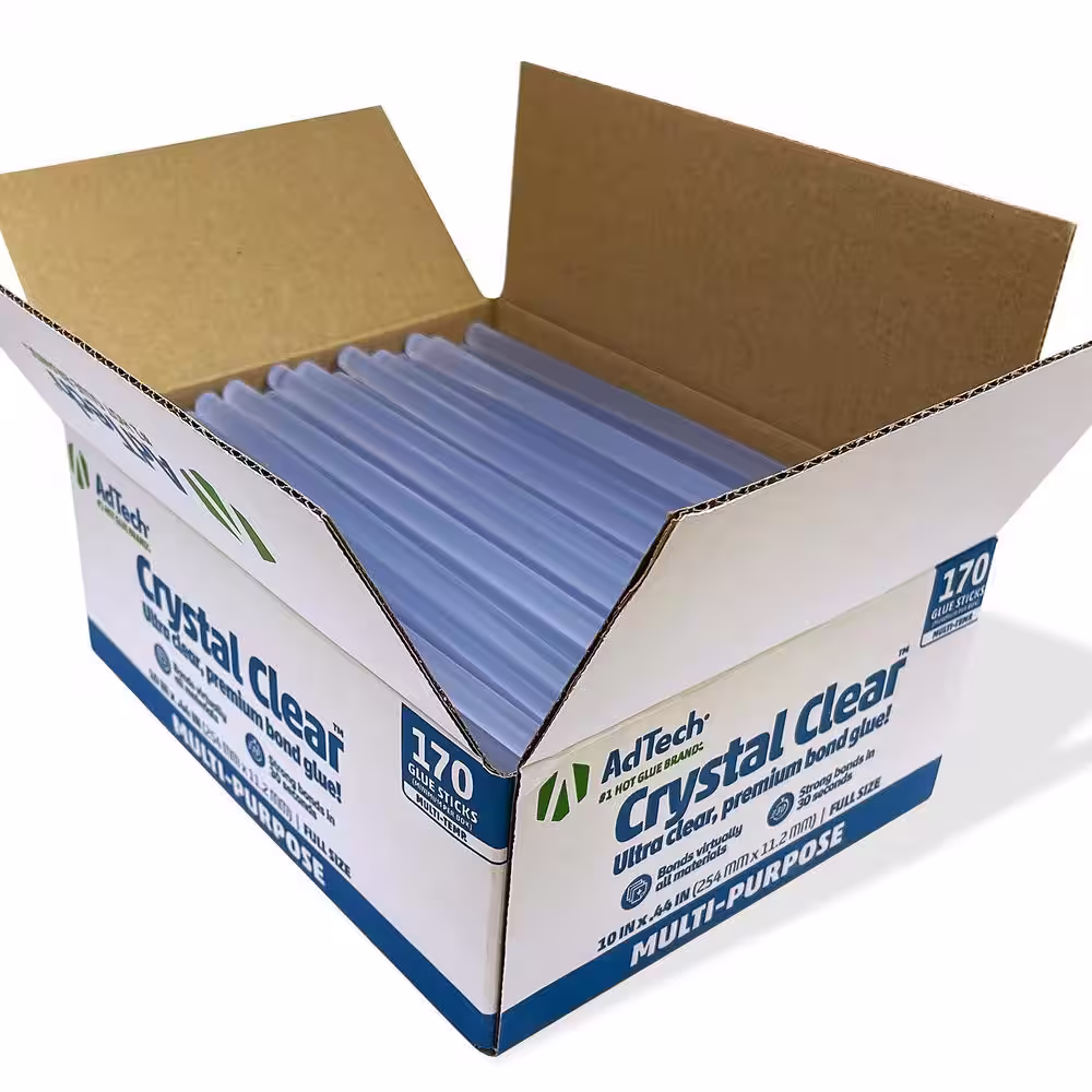 AdTech 10 lbs. Full Size Bulk Pack 10 in. Hot Glue Sticks, Crystal Clear Hot Glue Gun Sticks