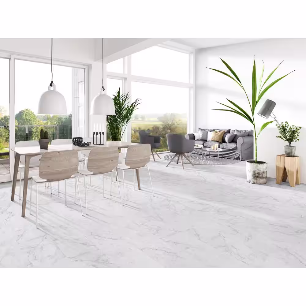 A&A Surfaces Umbria Jannika 12 MIL x 11.81 in. x 23.62 in. L Waterproof Click Lock Luxury Vinyl Tile Flooring (19.37 sq. ft./case)