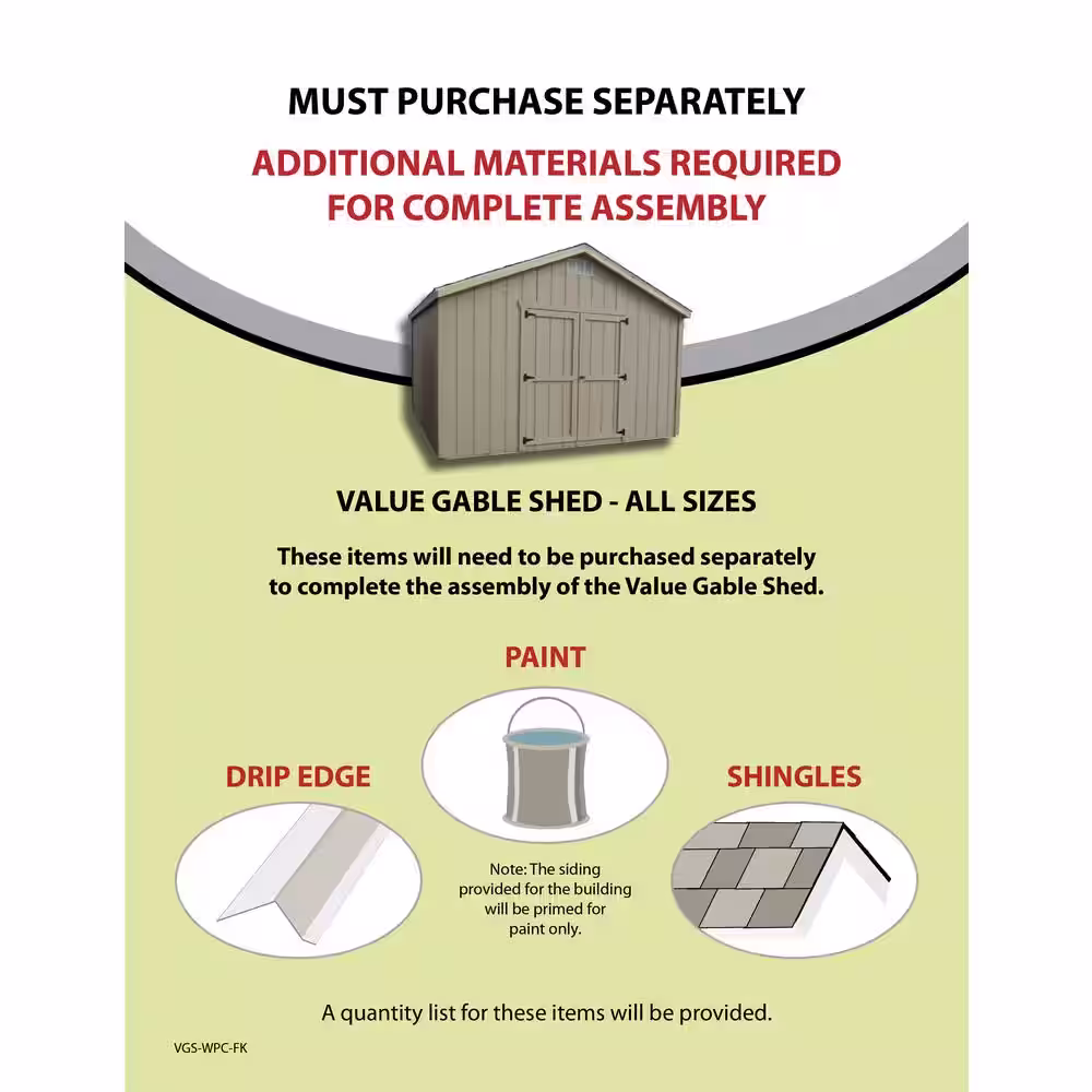 LITTLE COTTAGE CO. Value Gable 10 ft. x 20 ft. Wood Shed Precut Kit with Floor