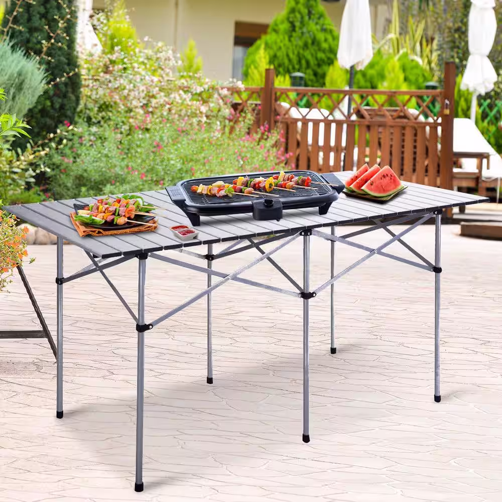 ANGELES HOME Rectangle Aluminum Picnic Table