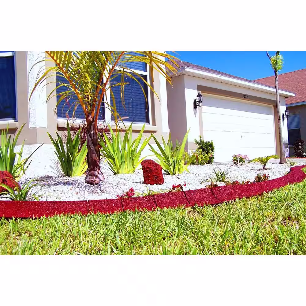 EcoBorder 4 ft. Red Rubber Curb Landscape Edging (4-Pack)
