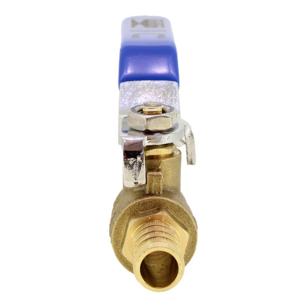 REVALVED 1/2 in. PEX Full Port Brass Ball Valve With Blue Handle