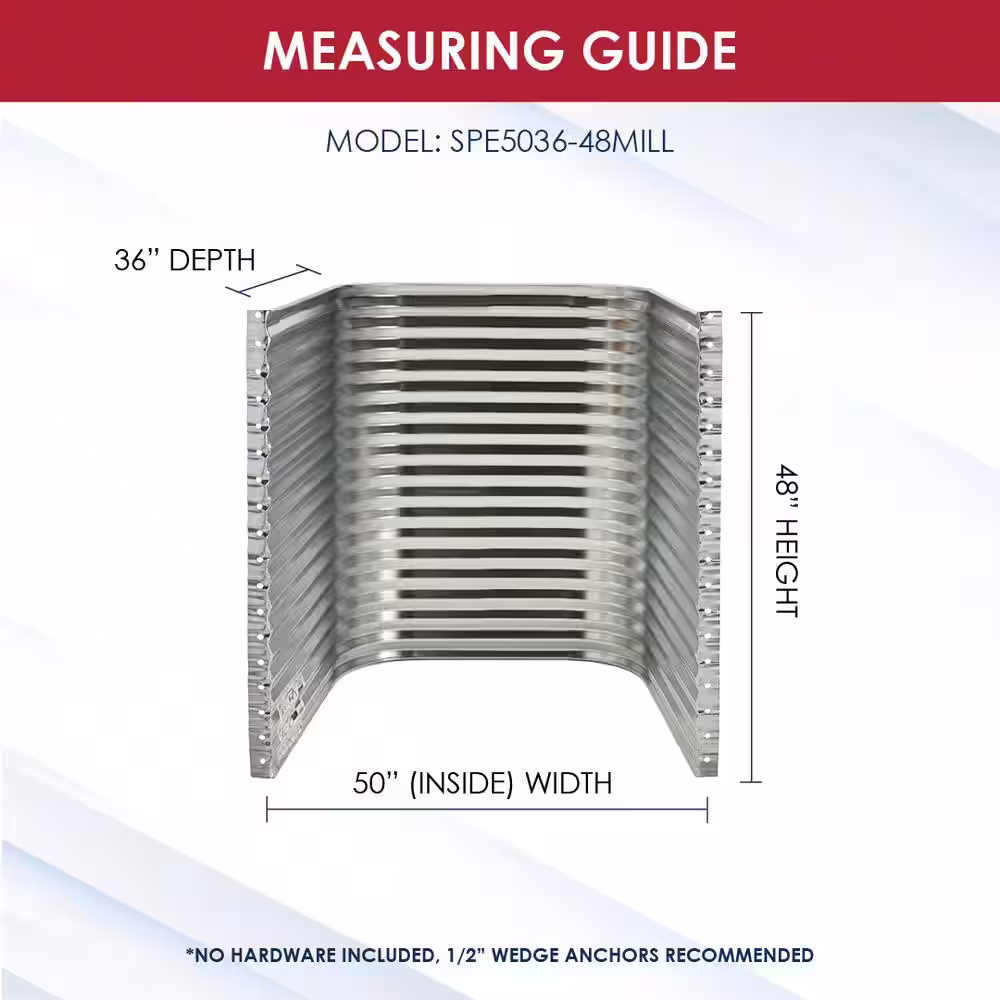 SHAPE PRODUCTS 50 in. W x 36 in. D x 48 in. H Galvanized Steel Egress Window Well