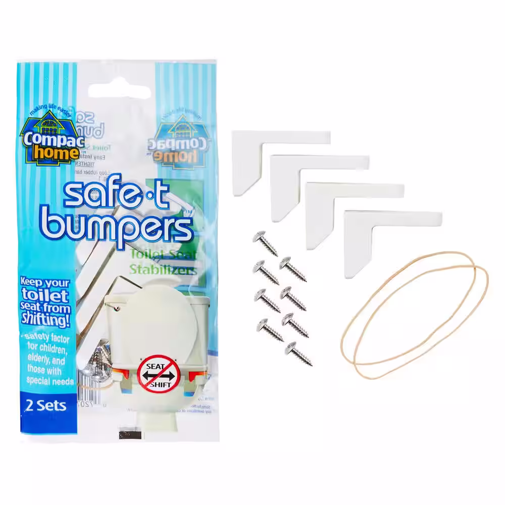 COMPAC HOME 4 Count Safety-T-Bumpers Toilet Seat Stabilizers (2 Total of 2-Packs)