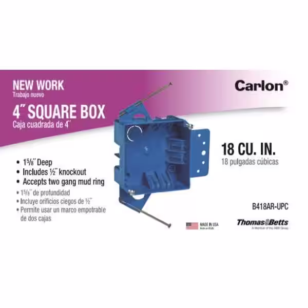 Carlon 2-Gang 18 cu. in. PVC New Work Electrical Switch and Outlet Box