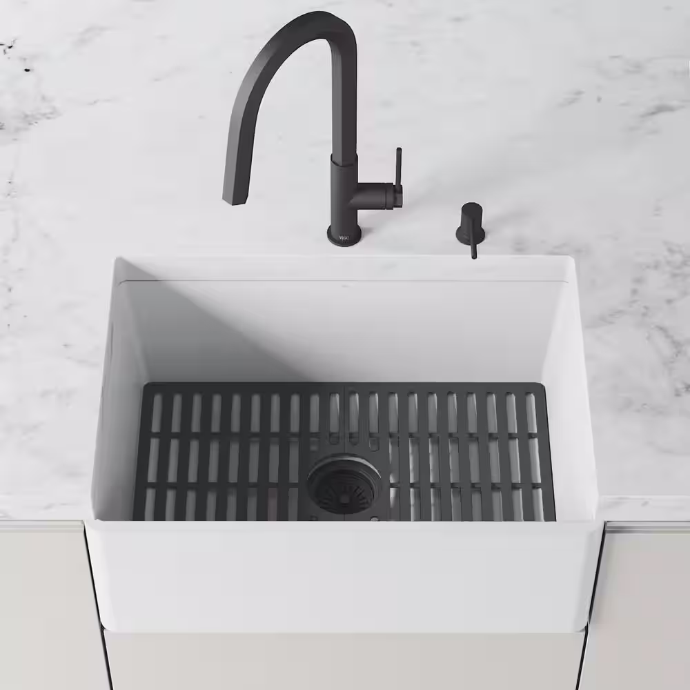 VIGO 23.75 in. x 14.875 in. Silicone Bottom Grid for 27 in. Single Bowl Kitchen Sink in Matte Black