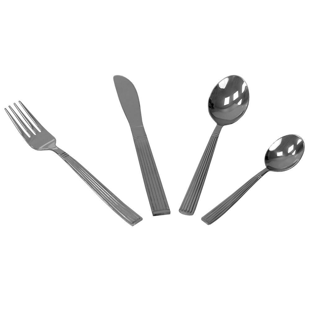 None Stripes 18/0 Stainless Steel Flatware Set (Set of 16)