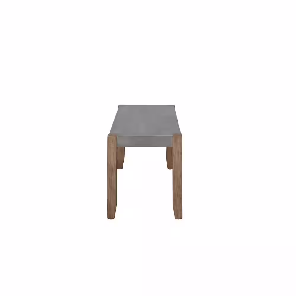 Alaterre Furniture Newport Brown Wood Bench with Concrete Coating 18 in. H x 40 in. W x 15 in. D