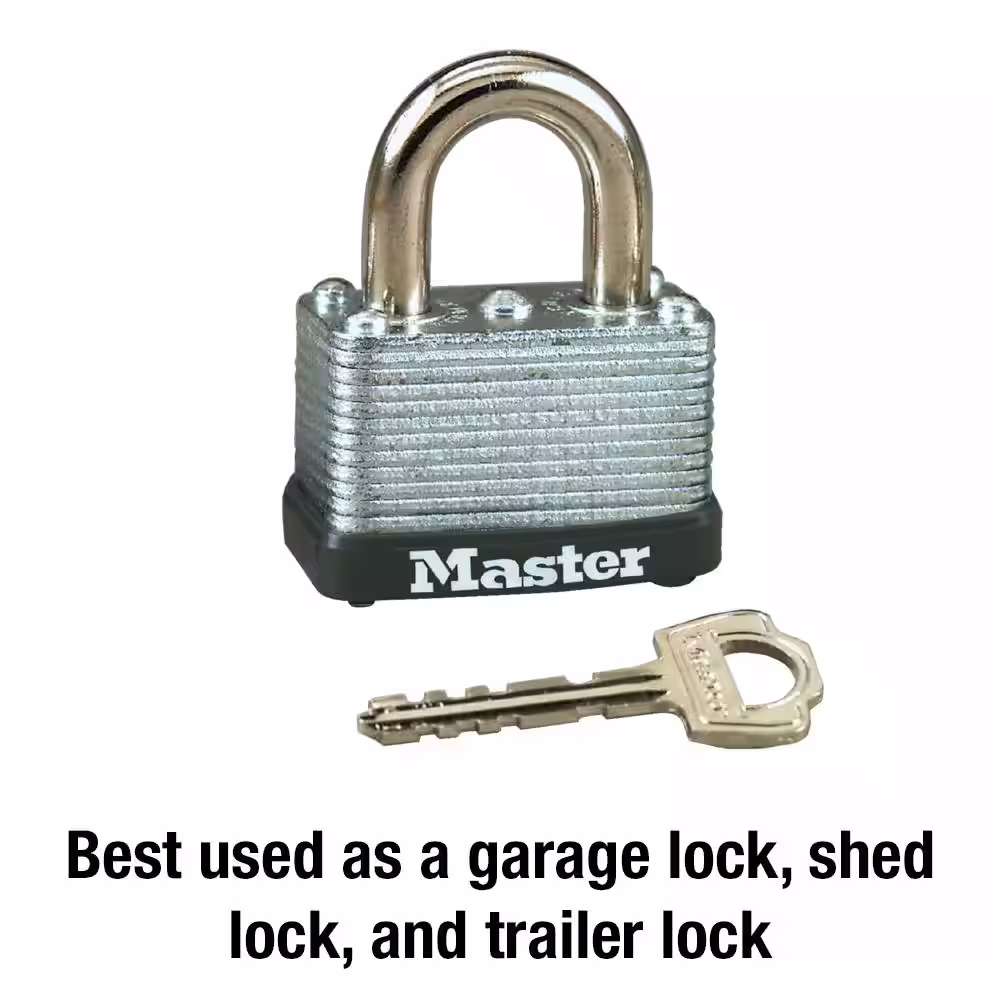 Master Lock Lock with Key, 1-1/2in. Wide