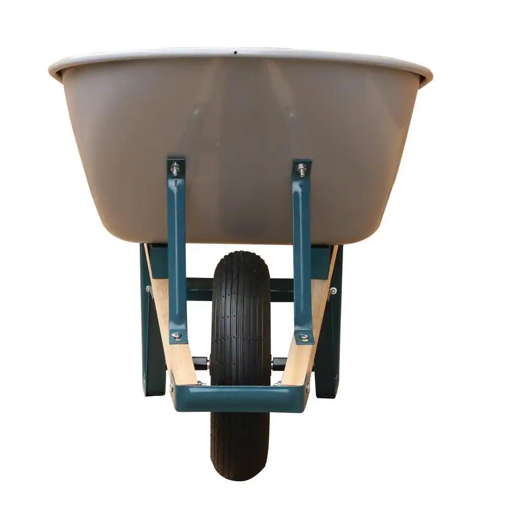 Anvil 6 cu. ft. Steel Wheelbarrow with a Pneumatic Tire and Wood Handles