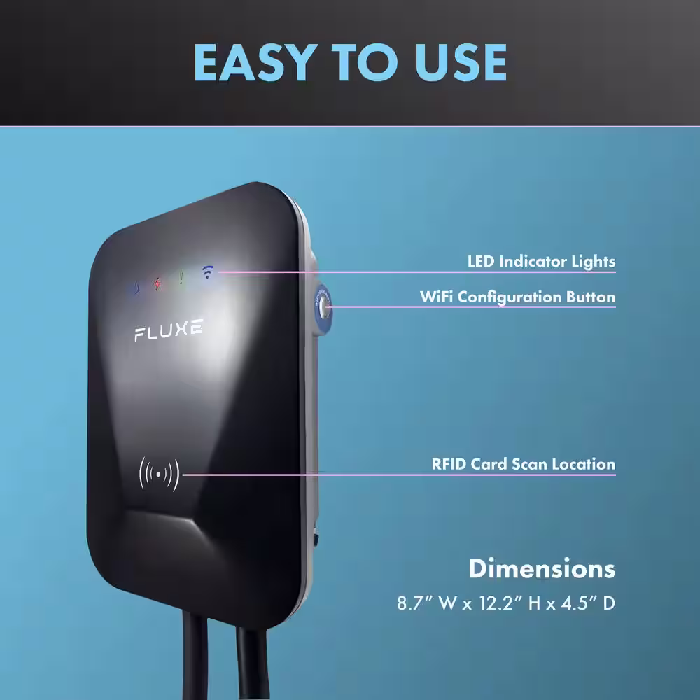 None Level 2 Electric Vehicle (EV) Car Charger with Wifi, 40Amp 240V, NEMA 14-50 Plug, UL Listed, Energy Star Certified