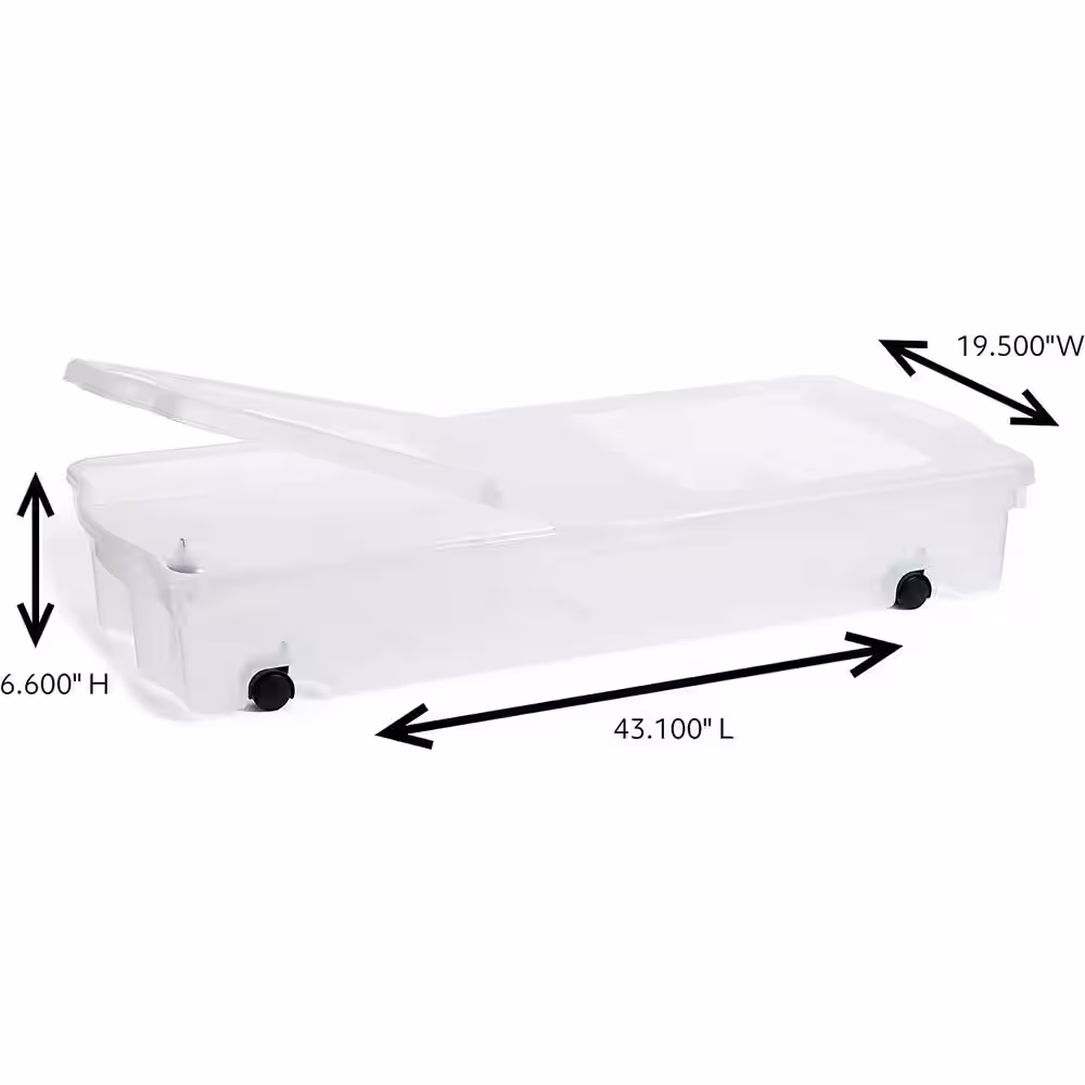 Rubbermaid Cleverstore Under the Bed Wheeled Storage Box, 68 qt. 2-Pack