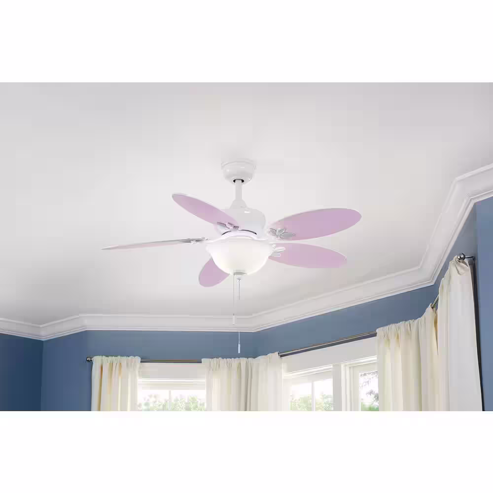 Hampton Bay Harper III 44 in. LED White Ceiling Fan with Light Kit