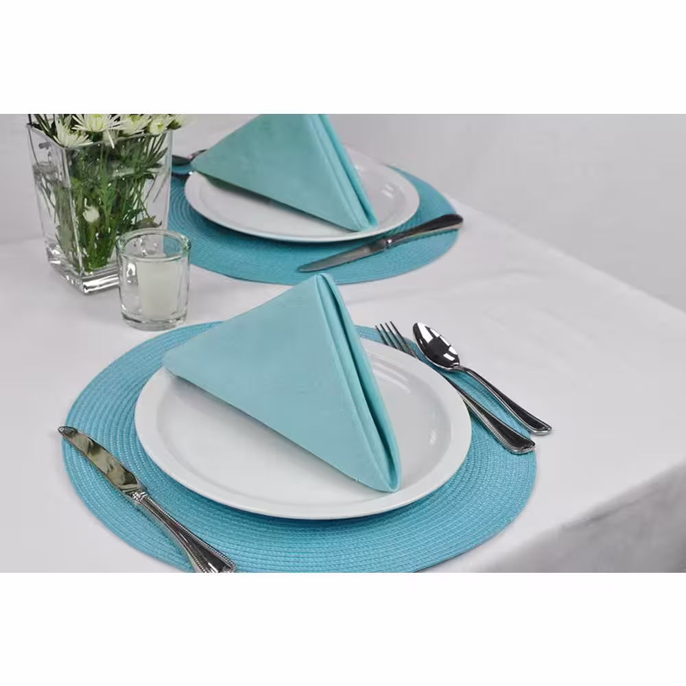 DII Aqua Round Woven Placemat (Set of 6)