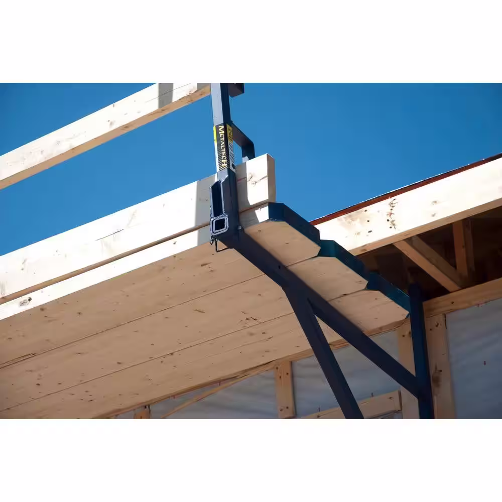 MetalTech 79 in. Steel Wall Bracket to Hang In/Out Stud Wall or Over Beam/Block Wall, Safety Guardrail for Roof or Platform Work
